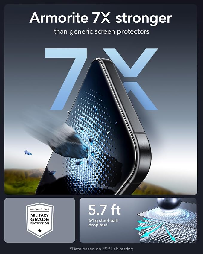 ESR 3 Pack for iPhone 14 Plus/13 Pro Max Screen Protector Armorite | 7X Impact Absorption 9H+ Tempered Glass Easy One-Pull Installation Full-Coverage Protection UltraFit Tray Bubble-Free
