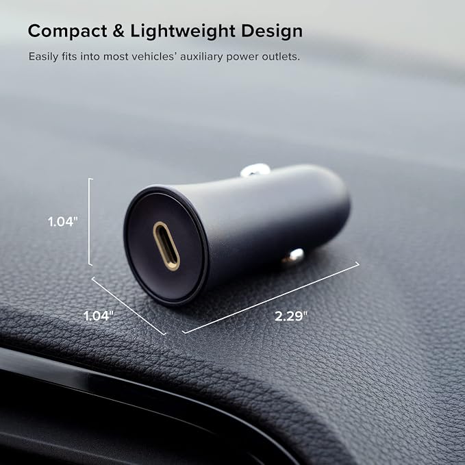 iOttie RapidVolt 20W Car Charger. Type C High-Speed USB-C Phone Charger Power Adapter for Apple Android and Samsung Phones and Tablets