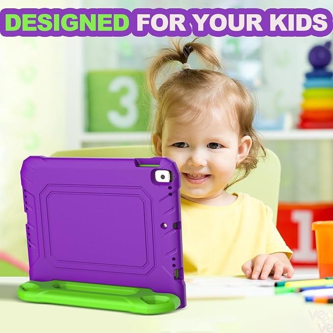 YIHE Kids Case for iPad 10.2 9th/8th/7th Gen Pro 10.5 &amp Air 3 BlackBlue | Full Body Shockproof Protective Cover Handle Stand Built-in Screen Protector Fun Colors