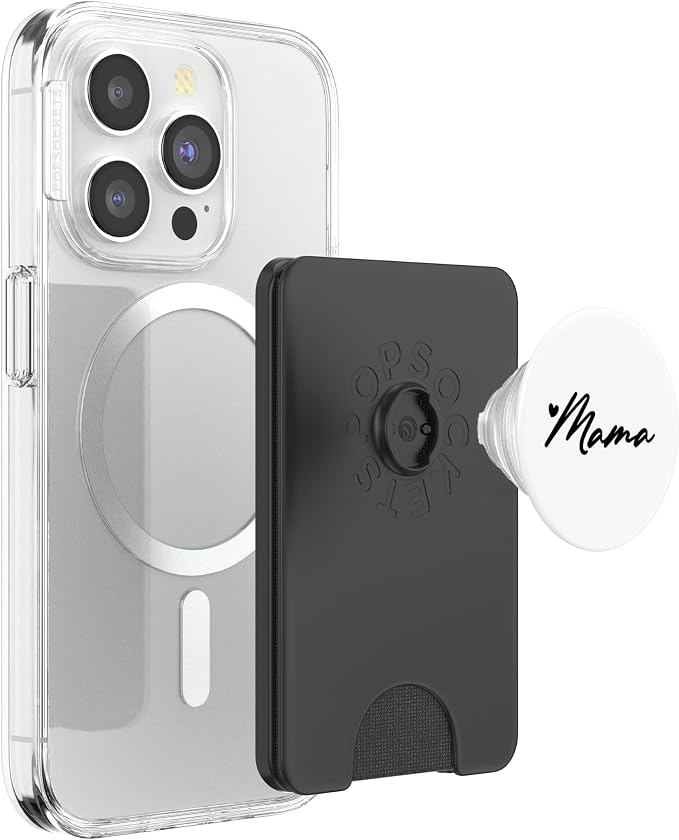 Black White Heart Mama PopSockets Adhesive PopGrip