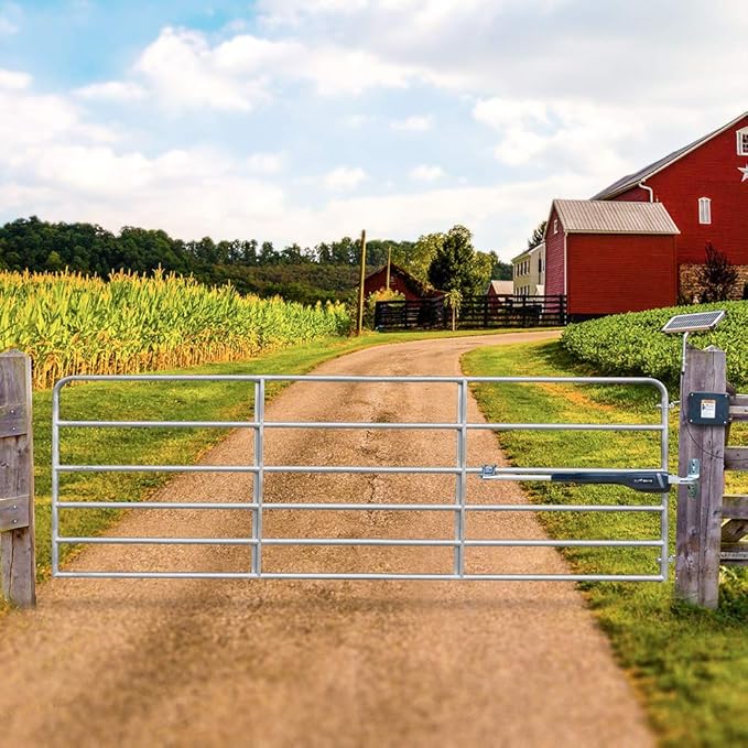 Mighty Mule Gate Opener, Solar and Smart Ready, Heavy Duty Automatic Gate Opener, Gates up to 18ft or 850lb, Single Gate Opener - Estate, MM571W-EST
