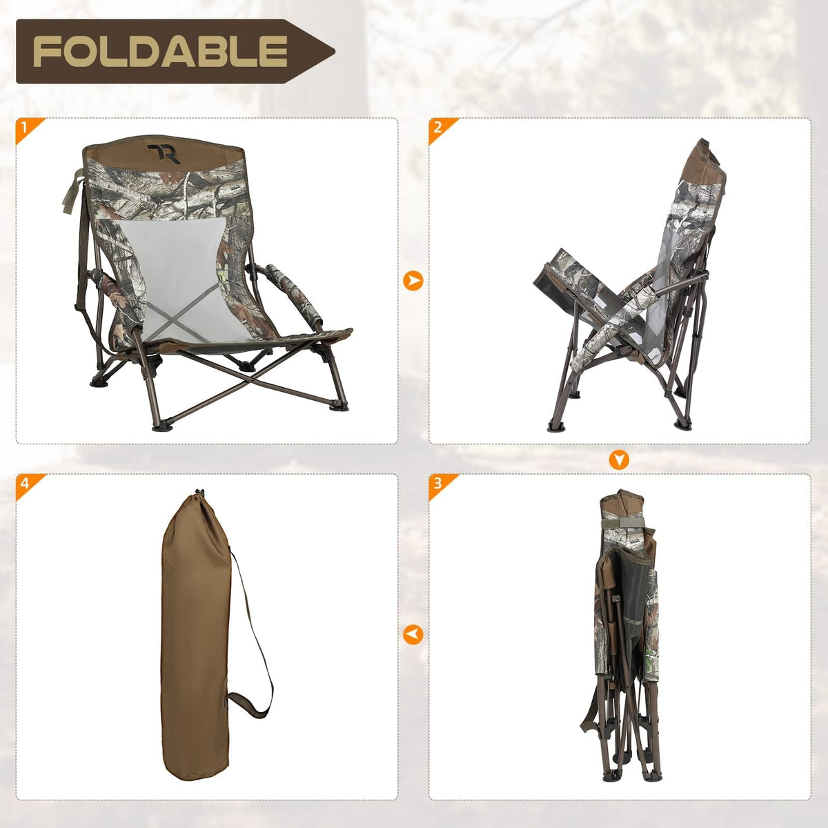 TR Low Camping Chair,Turkey Chairs for Hunting Lightweight Heavy Duty