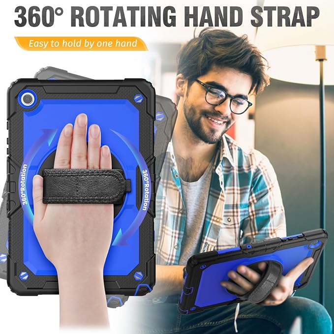 HXCASEAC Case for Samsung Galaxy Tab S6 Lite 10.4 inch Protective with Screen Protector/Hand Strap/S Pen Holder Shockproof S6 Lite Tablet Case 2024/2022/2020 SM-P610 SM-P613 SM-P620 - Black