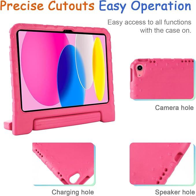 Kids Case for iPad Pro 11 M5/M4 &amp iPad Air 11 (2026/2025/2024) Shockproof Case with Pencil Holder Techcircle Light EVA Foam Handle Stand Bumper Protective Child Friendly Drop Proof Cover Black