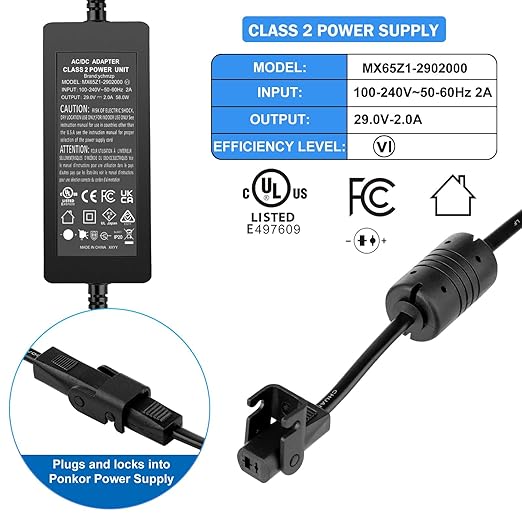 Universal Recliner Power Supply - AC/DC Switching Adapter, 2-Pin 29V 2A Compatible for Sofa or Lift Chair
