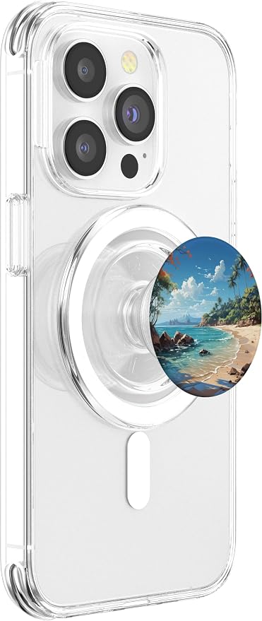 Tropical Beach Palm Trees Graphic PopSockets Standard PopGrip