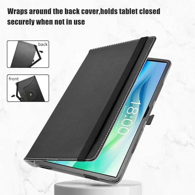 LiuShan for TECLAST P50 CaseDOOGEE U11 Case，U11 PRO Case，360 Degree Rotation Stand PU Cover for 11 TECLAST P50 2024/TECLAST P50S/DOOGEE U11/U11 PRO Tablet(Not Fit TECLAST P50 2025)Black