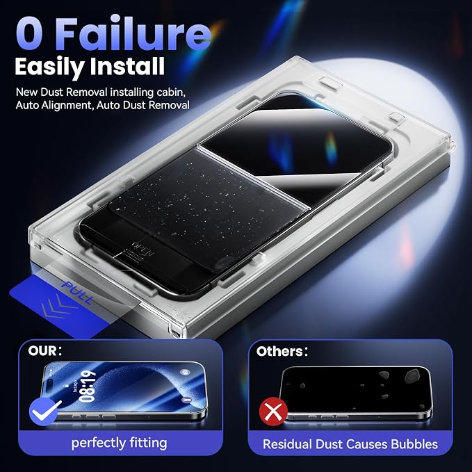 3 Pack Tempered Glass Privacy Screen Protector for iPhone 15 Pro Max 6.7 Inch Original Touch Sensitivity with Auto Alignment kit Bubble Free Case Friendly 9H Hardness