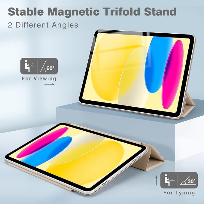 Magnetic Case for iPad (A16) 11th Generation 11 Inch 2025 Smart Folio for iPad 10th Generation 10.9 inch 2022 Trifold Stand Tablet Cover with Auto Sleep/Wake Slim Lightweight Case Black