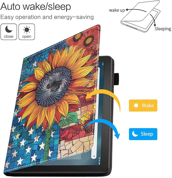 Case for Amazon Fire HD 8/Fire HD 8 Plus Tablet (12th/10th Generation 2024/2022/2020 Release) Premium PU Leather Cover with Auto Sleep Wake African Women