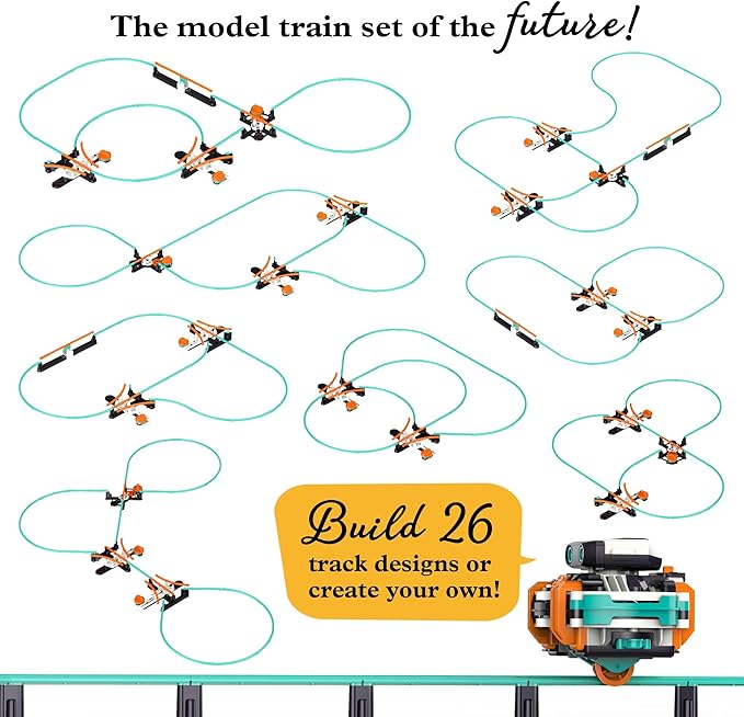Thames & Kosmos RoboRails STEM Kit, Toy of The Year Winner, Build a Robot Monorail System w/Splitters, Cross Switch, Seesaw Mechanism, Modern-Day Model Train Set, Explore Physics, Gyroscopic Forces