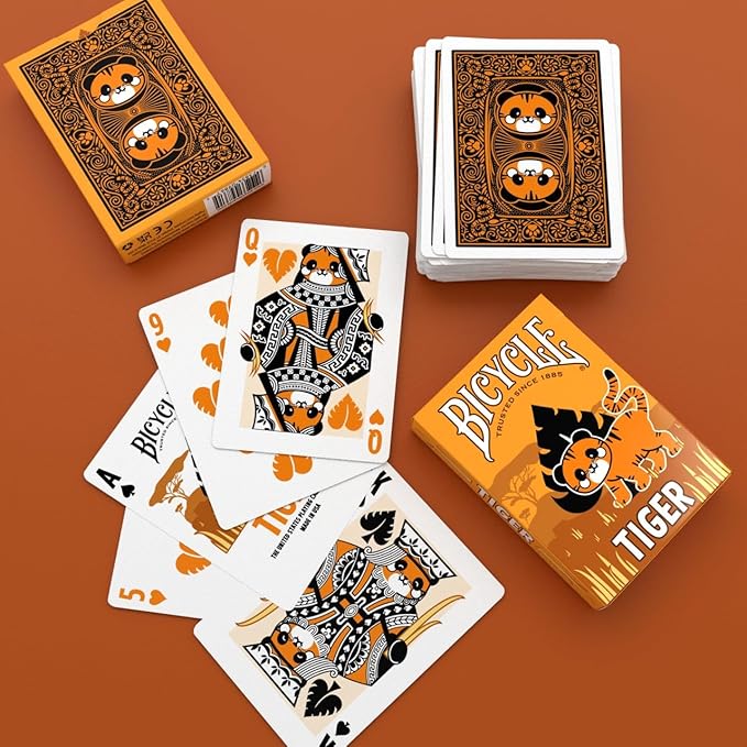 Bicycle Tiger Playing Cards - Cute and Collectible Bengal Tiger Inspired Toys Deck of Card Game for Family Game Night