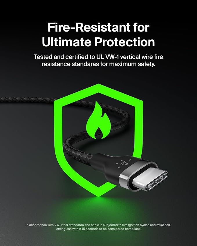 Belkin USB A to USB C Cable 6.6ft iPhone Charger Cord | soft-touch silicone finish includes cable clip iPhone 17 Samsung Galaxy S25 Pixel 9 Nintendo Switch 2 everyday cable