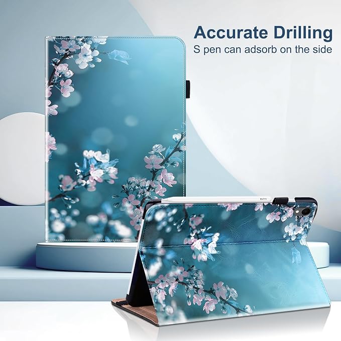 Case for Samsung Galaxy Tab A 10.1 2019 Model SM-T510/T515/T517 Stylus Holder Flip Wallet Leather Shockproof Cover for Galaxy Tab A SM-T510 Case Bicolor Marble