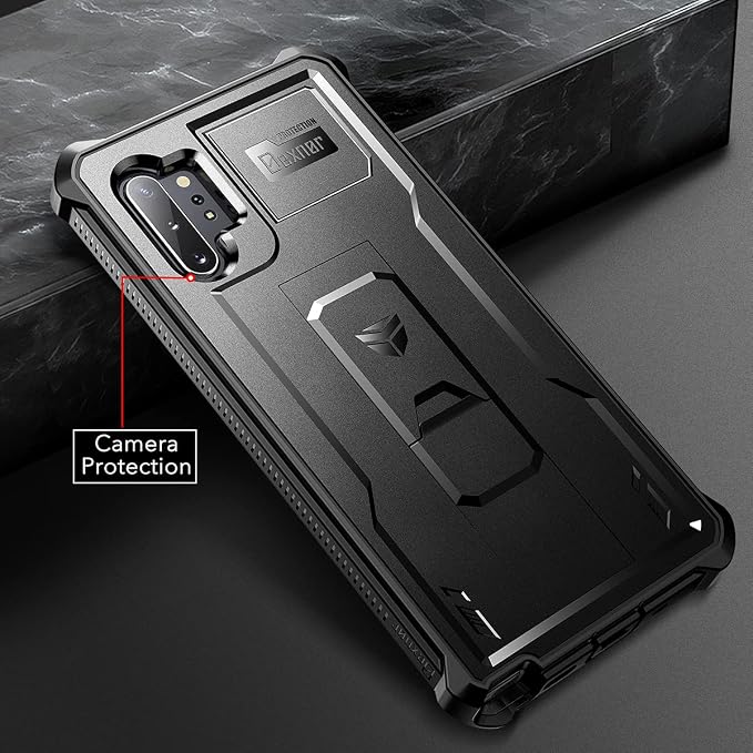 Dexnor for Samsung Galaxy Note 10+ Plus Case [Built in Screen Protector and Kickstand] Heavy Duty Military Grade Protection Shockproof Protective Cover for Samsung Galaxy Note 10 Plus (Army Green)