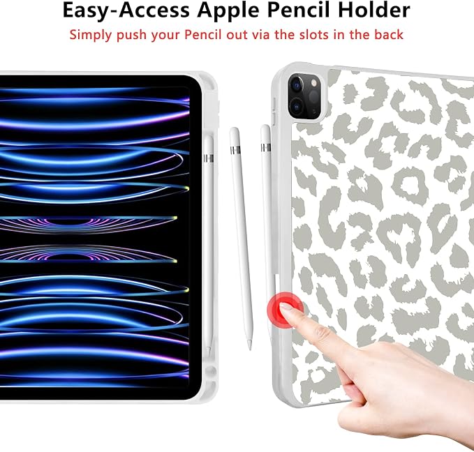 for iPad Pro 11 Inch Case 2022(4th Gen)/2021(3rd Gen)/2020(2nd Gen) with Pencil Holder TPU Shockproof Frame and Protective Leather Cover [Auto Sleep/Wake] Black Cow