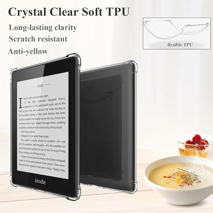 Clear Case for All-New Amazon Kindle Fire Max 11 Tablet (13th Generation 2023 Release) 11 Slim Lightweight Shell Transparent Soft TPU Back Shockproof Crystal Reinforced Corner Cover Clear