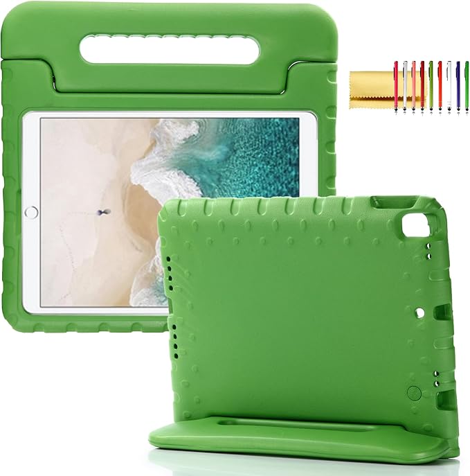 Kids Case for iPad Pro 11 M5/M4 &amp iPad Air 11 (2026/2025/2024) Shockproof Case with Pencil Holder Techcircle Light EVA Foam Handle Stand Bumper Protective Child Friendly Drop Proof Cover Black