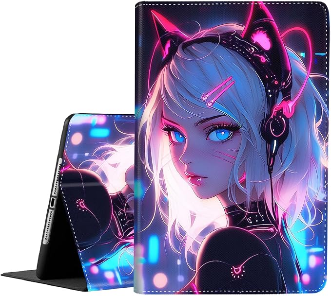 Case for iPad (A16) 11th Generation 11 Inch (2025) iPad 10th Generation 10.9 Inch (2022)，Slim Fit Foldable Standing Cover Case with Auto Sleep/Wake ，Red Moon Japanese Landscape