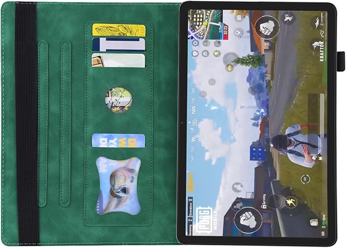 Folio Cover for Amazon Fire Max 11 2023 (13th Generation) Techcircle PU Leather Multi-Angle Stand Flexible TPU Back Shell Protective Case with Pen Holder &amp Front Pocket for Fire Max 11 Tablet Bl