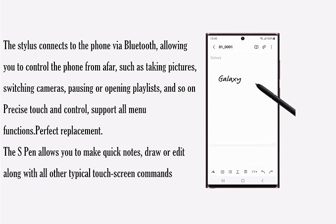 Galaxy S24 Ultra S Pen Replacement for Samsung Galaxy S24 Ultra (Black)