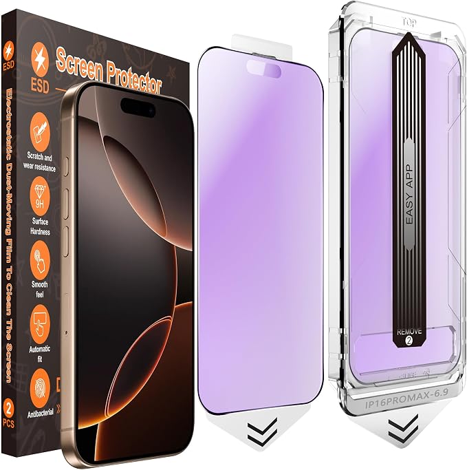 [2-Pack Matte Tempered Glass Screen Protector for iPhone 15 Pro Max Anti-Fingerprint &amp Oil Resistant Smooth as Silk 9H Hardness Bubble-Free Case Friendly 6.7-Inch