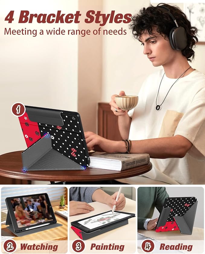 for iPad 9th/8th/7th Generation 10.2 Inch Case with Pen Holder for Boys Girls Women Men Cute Cartoon Anime Cool Funny Protector Stand Tablet Cover for Apple i Pad 7/8/9 Book Cat