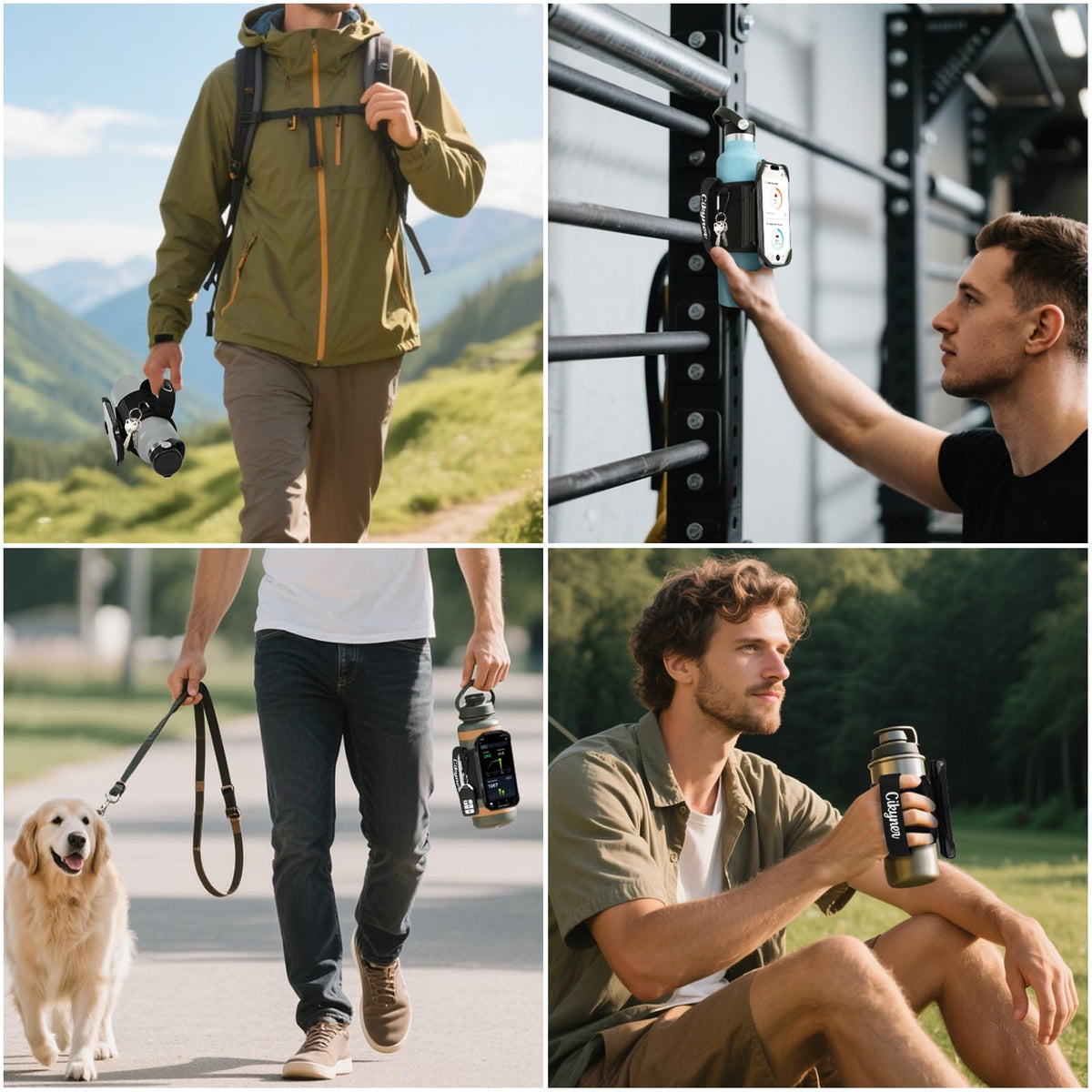 Cikyner Magnetic Water Bottle Holder Strap, with Handle, 360° Rotatable