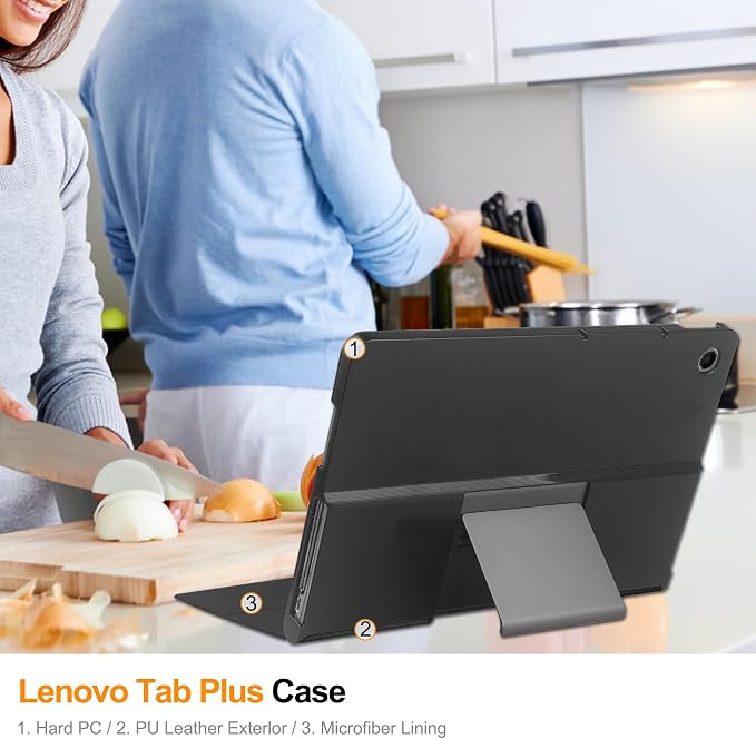 for Lenovo Tab Plus 2024 Casehigh qualit Hard Shell LightweightQuality PUScratch ResistantBlack for Tablet 11.5 inch-Black