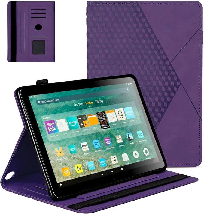 Premium Leather Folio Case for DM 10 Tablets (13th/11th Gen 2025/2023/2021) - Auto Wake/Sleep Multi-Angle Stand Card Slots &amp Military-Grade Protection(Black)