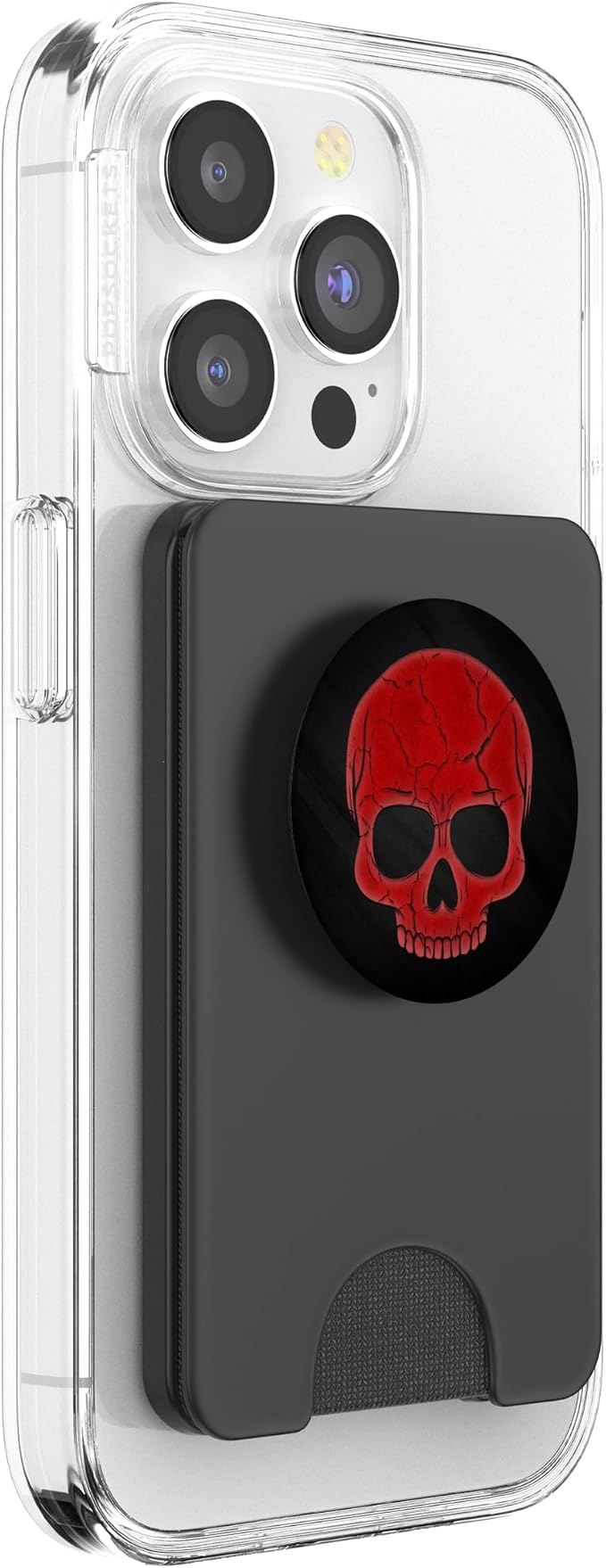 Red Skull face On Black PopSockets Adhesive PopGrip