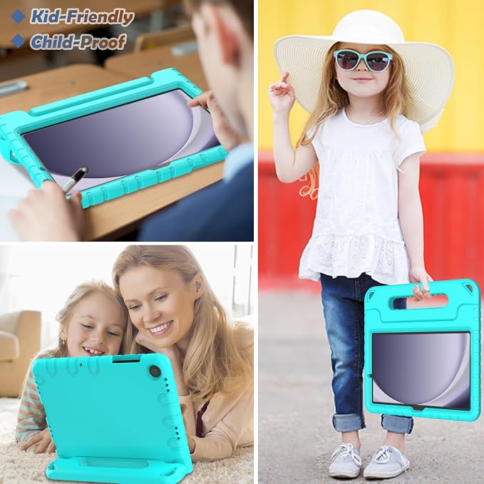 LTROP Shockproof Lightweight Convertible Handle Stand Case for Samsung Galaxy Tab A11 Plus 2025 / A9 Plus 11 Inch 2023 with Built-in Screen Protector Galaxy Tab A11+ / A9+ Case for Kids Black