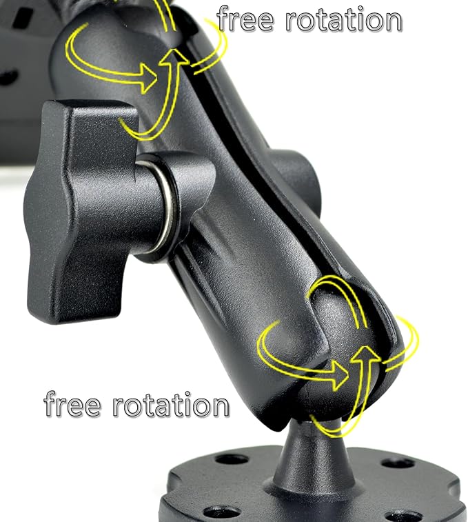 VAUBORTTI Heavy-Duty Camera Wall/Desktop Mount with 1/4"-20 Thread, Aluminum Alloy Arm, Dual Ball Heads, 1-Inch TPU Ball, Free Rotation,Compatible with DSLR, CCTV, RAM B System