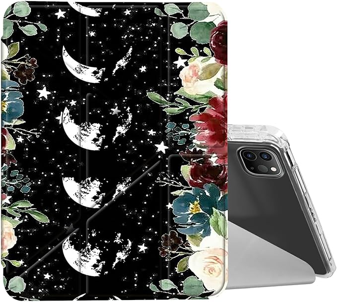 for iPad 10.2 &amp 10.5/iPad 9th/8th/7th Generation 10.2 2021 2020 2019 Case Mutil Angles Folding Y-Shaped Stand Cover with Pencil Holder Auto Wake/SleepAmerican Flag and Cow