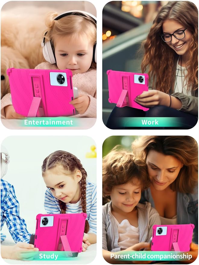 Case for Raemond M70 /Doogee U11 Tablets 11 Inch Tablet 2025- Soft Silicone Shock Proof Lightweight Stand Rubber Shell Protective CoverKids Friendly Soft Silicone Adjustable Stand CoverBlack