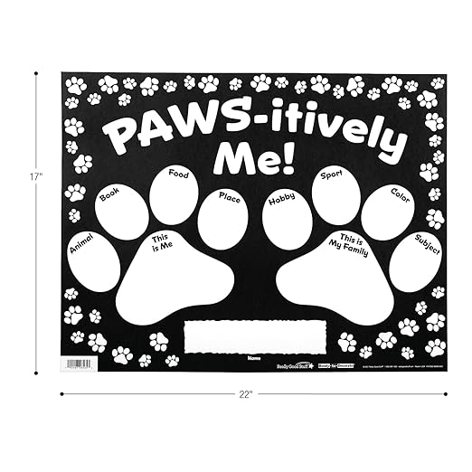 Really Good Stuff Ready-to-Decorate All About Me Paws - Set of 24