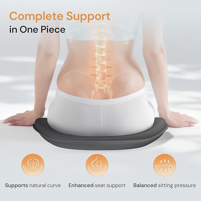 CabSupport M3 Ergonomic Seat Cushion Dynamic Lumbar Support Spineseat Patented Spine Alignment Ergonomic Posture Corrector, Ideal for Seniors & Teens, Breathable Design for Home, Office, Car& Gaming