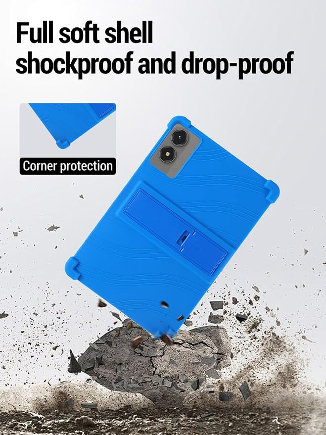 for TABWEE T50 (11 Inch) Android 16 Tablet Protective case ZBAGUG Shockproof Lightweight Silicone Protective Cover with Stand Child-Friendly Protection Easy to Clean Design Black.