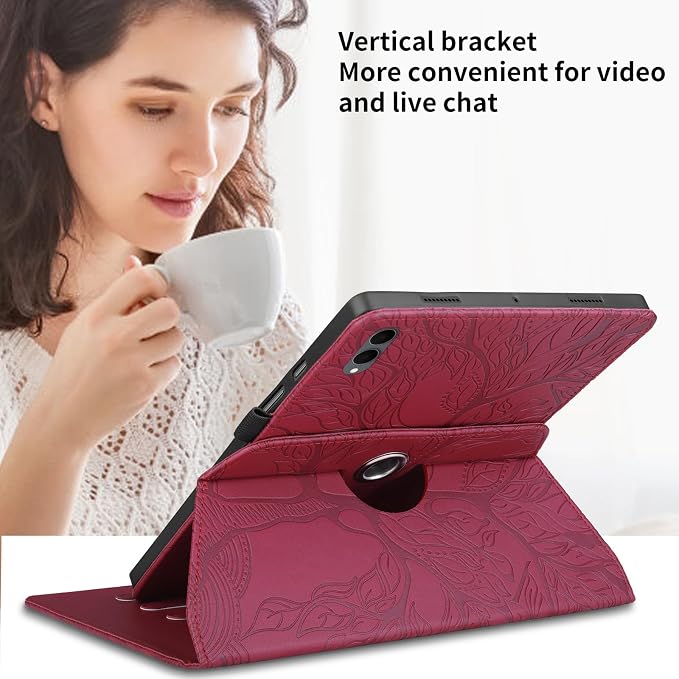 for Samsung Galaxy Tab S11 Ultra Case 14.6 inchFashion Embossing TechnologyMulti-Viewing AnglesSlim Light Shell CoverPU Leather+TPUCompatible with Samsung Galaxy Tab S11 UltraBlack