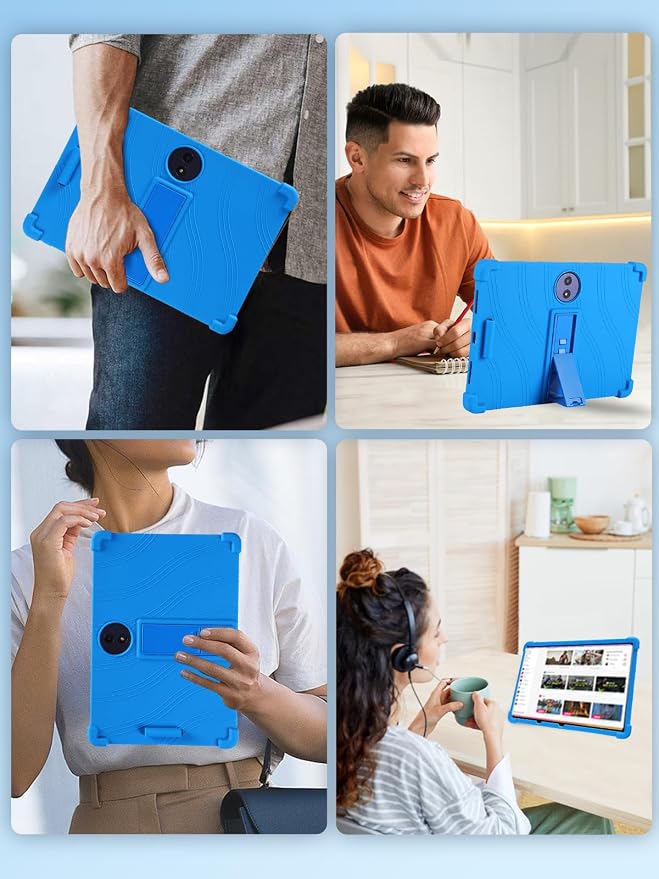 Case for TCL TAB A1 PlusNOUKAJU Tablet Protection CaseAdjustable BracketSoft SiliconeSilicone Protection Cover for TCL TAB A1 Plus Tablet 12.2inch(Blue)