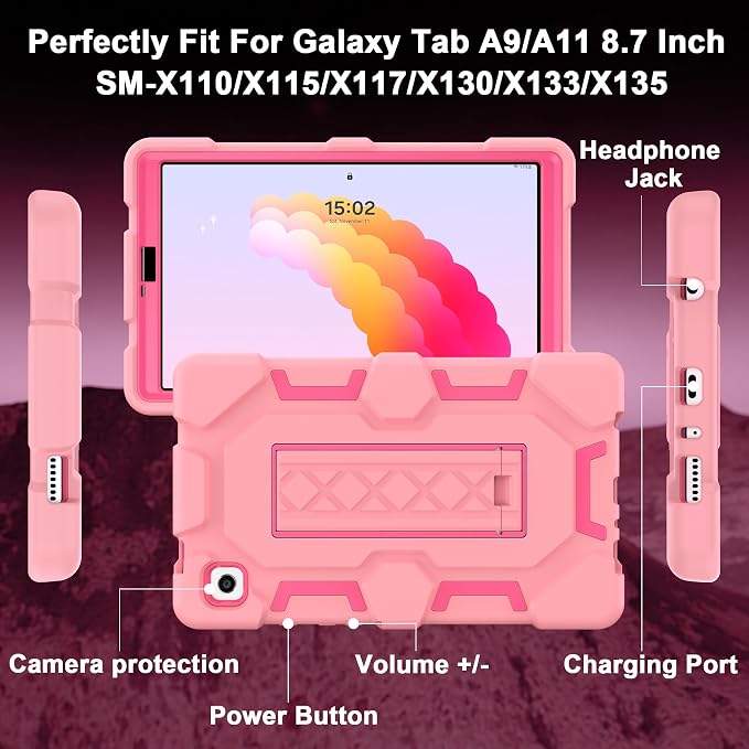 Case for Samsung Galaxy Tab A11+/A11 Plus 11” 2026 Samsung Galaxy Tab A9+/A9 Plus 11” 2024 Model Heavy Duty Shockproof Hard High Impact Protective Case Black