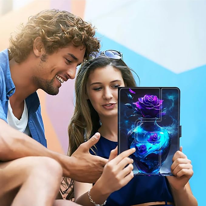 for Walmart Onn 10.1 2024 Onn 10.1 Gen 4 Universal Tablet Case 360 Degree Rotating Kickstand Protective Stand Case with Multiple Viewing PU Leather Shell Case Black Book Cat