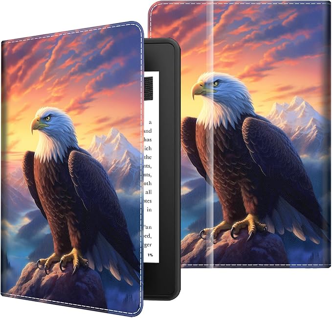 Case for 7 All-New Kindle Paperwhite 12th Gen 2024 &amp Kindle Colorsoft Signature Edition (2024 Release) PU Leather Folio Cover with Auto Wake/Sleep ，Blue Dragon