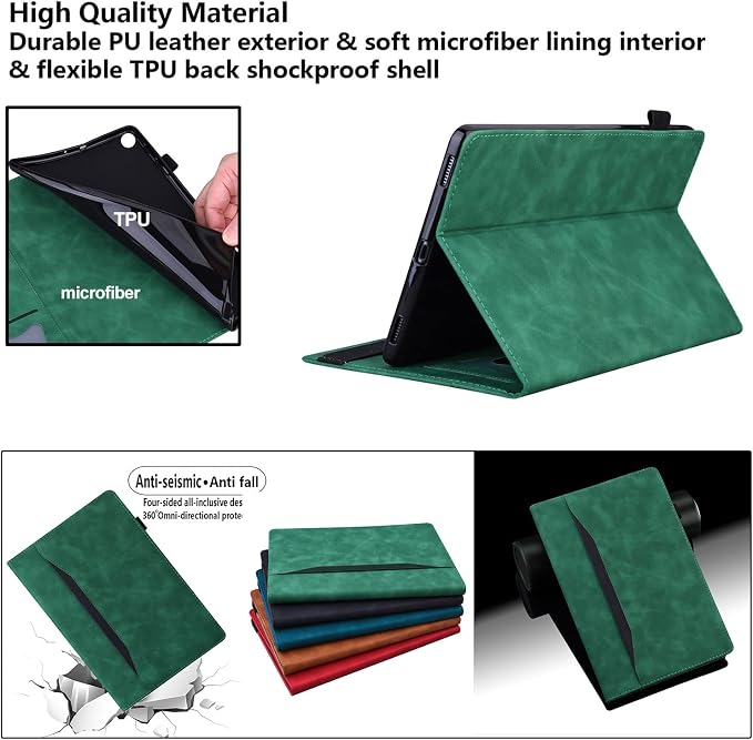 for Kindle Fire HD 8 Tablet (only Fits 10th Generation) &amp Fire HD 8 Plus 8 Case 2020 with Stand/Pencil Holder/Card Pocket/Elastic Band Embossed PU Leather Floral Cover Brown Peacock Flower