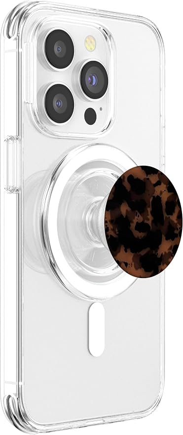 Brown Amber Leopard PopSockets PopGrip for MagSafe