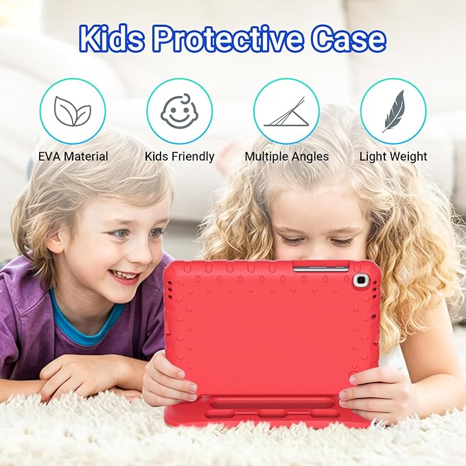 Kids Case for Samsung Galaxy Tab S6 Lite 10.4 Inch with S Pen Holder Black | Fits 2024/2020/2022 Released Shockproof EVA Lightweight Foldable Handle Stand Washable Kids-Friendly