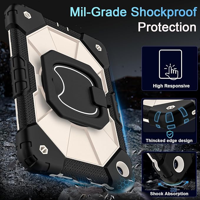 Auizotl Case for Samsung Galaxy Tab A11+/A9+ Plus 11 Inch with Screen Protector/Rotating Stand/Pen HolderMilitary Grade Shockproof Cover for Galaxy Tab A11 Plus /A9 Plus CasesBlack
