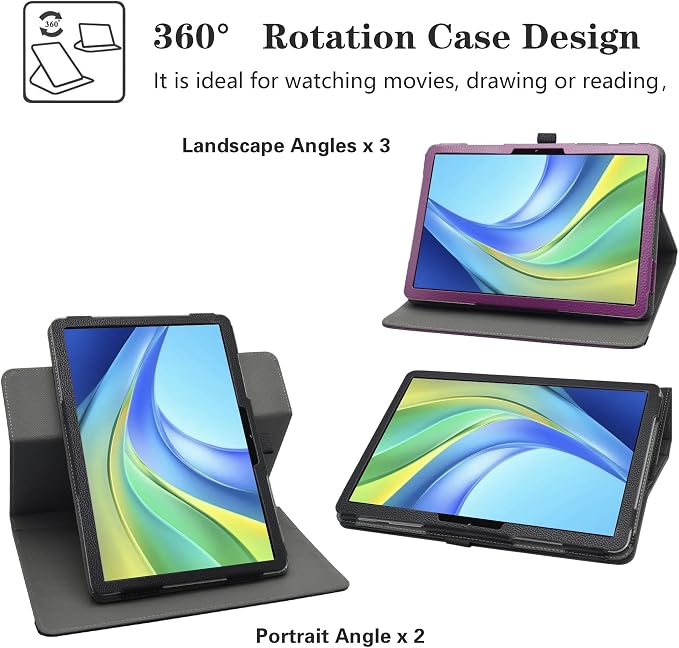 MAMA MOUTH for TCL NXTPAPER 14 Case360 Degree Rotary Stand with Cute Pattern Cover for TCL NXTPAPER 14 14.3 Tablet caseBlack