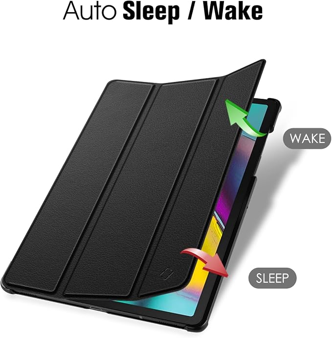 Fintie Slim Case for Samsung Galaxy Tab S5e 10.5 Inch 2019 Black | Ultra-Thin Tri-Fold Stand Vegan Leather Hard Shell Lightweight Auto Wake/Sleep