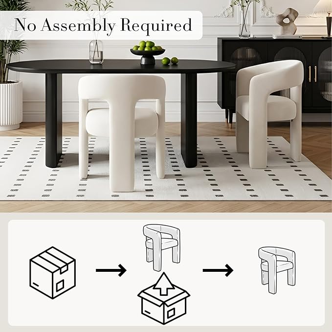 Modern Chenille Dining Chairs Set of 2, Upholstered Barrel Chairs with Arms Comfy Accent Side Chairs for Living Room/Dining Room/Reception, Beige